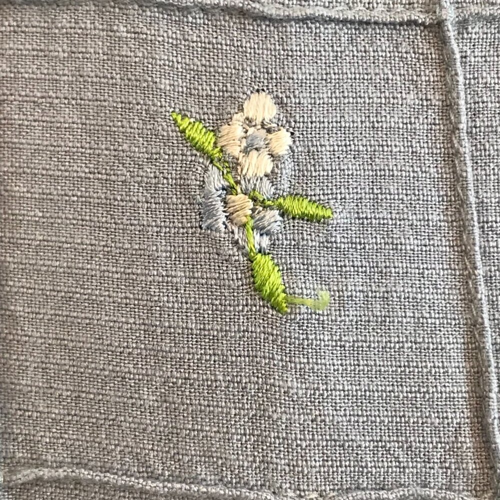dress blue midi 6 petite zip embroidery floral cottagecore coastal teacher - Picture 12 of 12